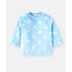 Babyhug Full Sleeves Winter Wear Co-Ord Set With Polka Dots Print - Pink