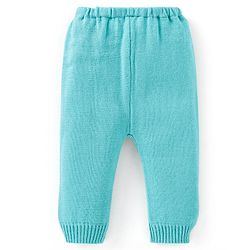 Babyhug Knitted Full Sleeves Front Open Sweater Set With Heart Design - Aqua Blue