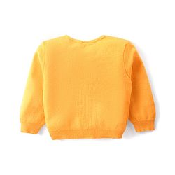 Babyhug Knited Full Sleeves Front Open Solid Colour Sweater - Mustard