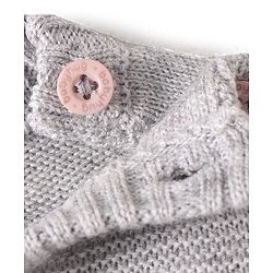 Babyhug Knitted Full Sleeves Colour Block Sweater Set with Striped Design  - Navy Blue Grey & Yellow