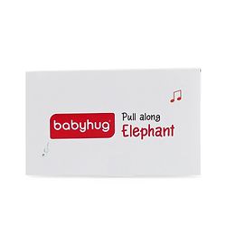 Babyhug Premium Battery Operated Elephant Pull Along Toy With Music & Lights - Orange