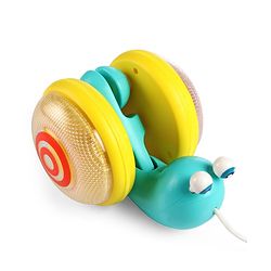 Babyhug Premium Battery Operated Snail Pull Along Toy With Music & Lights - Sky Blue