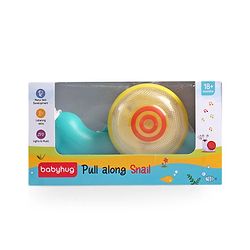 Babyhug Premium Battery Operated Snail Pull Along Toy With Music & Lights - Sky Blue