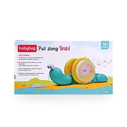 Babyhug Premium Battery Operated Snail Pull Along Toy With Music & Lights - Sky Blue