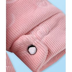 Babyhug Woven Full Sleeves Winter Jacket with Text Print - Pink