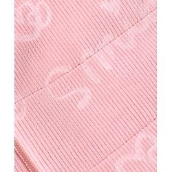 Babyhug Woven Full Sleeves Winter Jacket with Text Print - Pink