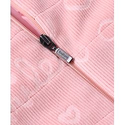 Babyhug Woven Full Sleeves Winter Jacket with Text Print - Pink