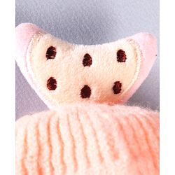 Babyhug Woollen Knitted Caps with Applique & Pom Pom - Orange