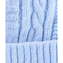 Babyhug Woollen Tie Knot Cap with Pom Pom - Blue