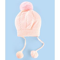 Babyhug Wollen Caps with Pom Pom- Pink