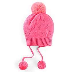 Babyhug Wollen Caps with Pom Pom- Pink