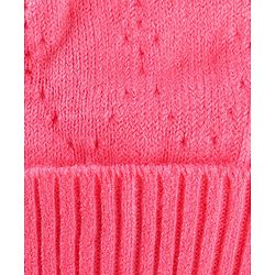 Babyhug Wollen Caps with Pom Pom- Pink