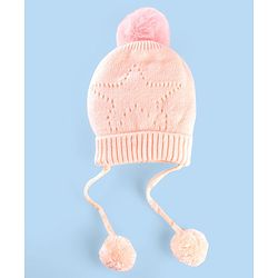 Babyhug Wollen Caps with Pom Pom- Pink