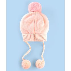 Babyhug Wollen Caps with Pom Pom- Pink
