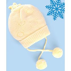 Babyhug Wollen Caps with Pom Pom- Pink