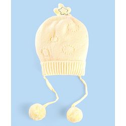 Babyhug Wollen Caps with Pom Pom- Pink