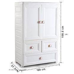 Babyhug 3 Layers High Density Storage Cabinate - White