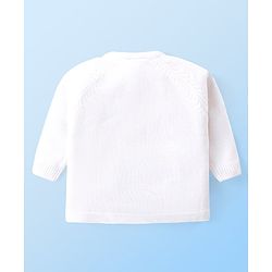 Babyhug Knitted Full Raglan Sleeves T-Shirt with Cable Knit Designed Dungaree - Mustard & White