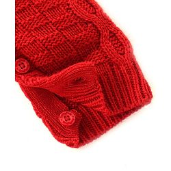 Babyhug Knitted Ful Sleeves Cable Knit Designed Winter Romper - Rust