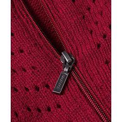 Babyhug Knitted Full Raglan Sleeves  Winter Romper with Bow Applique  - Maroon