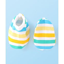 Babyhug 100% Cotton Interlock Knit Cap Mittens & Booties Set with Lion Print - Multicolor