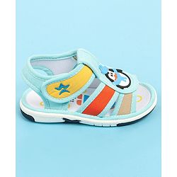 Cute Walk by Babyhug Velcro Closure Sandal with Penguin Applique - Blue