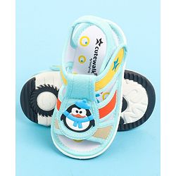 Cute Walk by Babyhug Velcro Closure Sandal with Penguin Applique - Blue