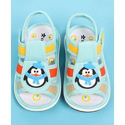 Cute Walk by Babyhug Velcro Closure Sandal with Penguin Applique - Blue