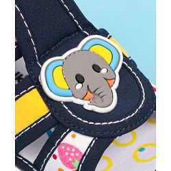 Cute Walk by Babyhug Velcro Closure Sandals with Elephant Applique - Blue