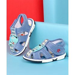 Cute Walk by Babyhug Velcro Closure Sandal with Crocodile Applique - Blue