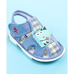 Cute Walk by Babyhug Velcro Closure Sandal with Crocodile Applique - Blue