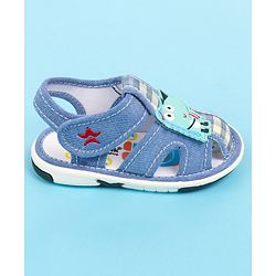Cute Walk by Babyhug Velcro Closure Sandal with Crocodile Applique - Blue