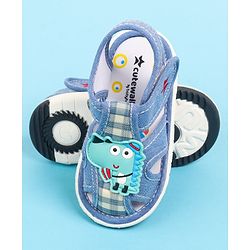 Cute Walk by Babyhug Velcro Closure Sandal with Crocodile Applique - Blue