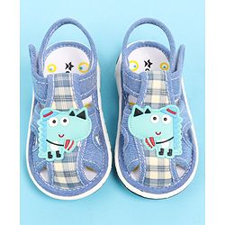 Cute Walk by Babyhug Velcro Closure Sandal with Crocodile Applique - Blue