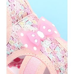 Cute Walk by Babyhug Sandals with Velcro Closure & Bow Applique - Pink