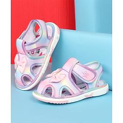 Cute Walk by Babyhug Velcro Closure Sandal with Bow Applique - Multicolor