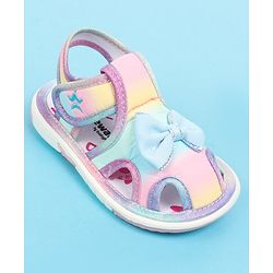Cute Walk by Babyhug Velcro Closure Sandal with Bow Applique - Multicolor
