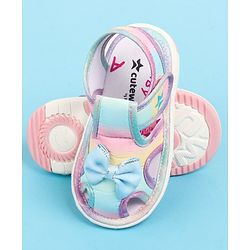 Cute Walk by Babyhug Velcro Closure Sandal with Bow Applique - Multicolor