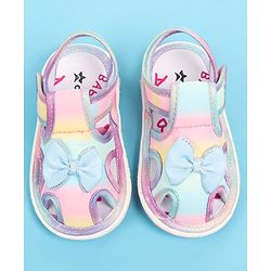 Cute Walk by Babyhug Velcro Closure Sandal with Bow Applique - Multicolor