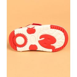 Cute Walk by Babyhug Casual Shoes with Velcro Closure & Applique - Red