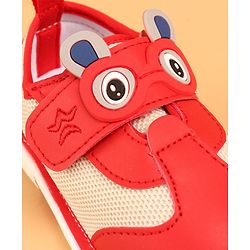 Cute Walk by Babyhug Casual Shoes with Velcro Closure & Applique - Red
