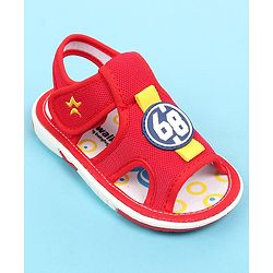 Cute Walk by Babyhug Velcro Closure Sandals with Applique - Red