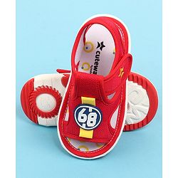 Cute Walk by Babyhug Velcro Closure Sandals with Applique - Red