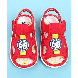 Cute Walk by Babyhug Velcro Closure Sandals with Applique - Red