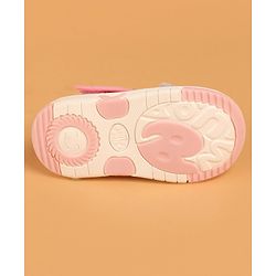 Cute Walk by Babyhug Casual Shoes With Velcro Closure & Bow Applique - Pink (Flower Colour May Vary)