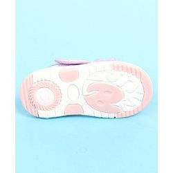 Cute Walk by Babyhug Velcro Closure  Sandal With Polka Dot Print & Frill Detailing - Purple