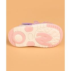 Cute Walk by Babyhug Velcro Closure Casual Shoes With Polka Dot Print & Lace Detailing - Purple