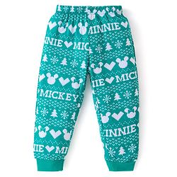 Babyhug Disney Single Jersey Knit Full Sleeves Night Suit With Mickey Mouse Graphics - Green