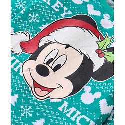 Babyhug Disney Single Jersey Knit Full Sleeves Night Suit With Mickey Mouse Graphics - Green
