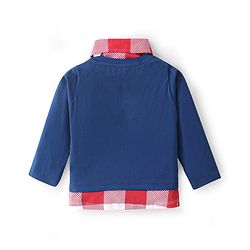 Babyhug  Full Sleeves Overlapped T-Shirt With Lion Graphics - Navy Blue